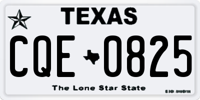 TX license plate CQE0825