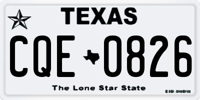 TX license plate CQE0826