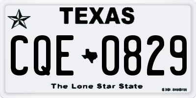 TX license plate CQE0829