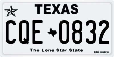 TX license plate CQE0832
