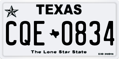 TX license plate CQE0834