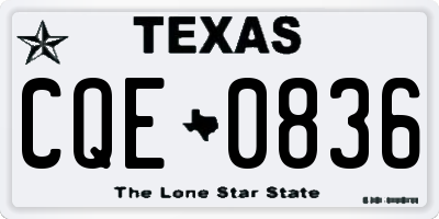 TX license plate CQE0836