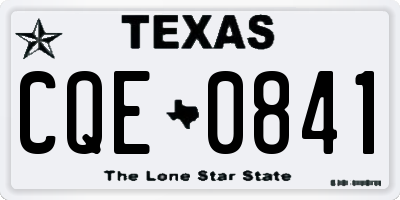 TX license plate CQE0841