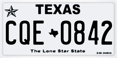 TX license plate CQE0842