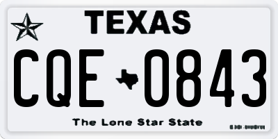 TX license plate CQE0843