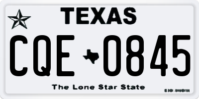 TX license plate CQE0845