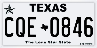 TX license plate CQE0846