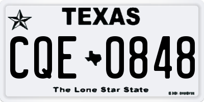 TX license plate CQE0848