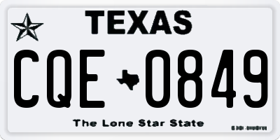 TX license plate CQE0849
