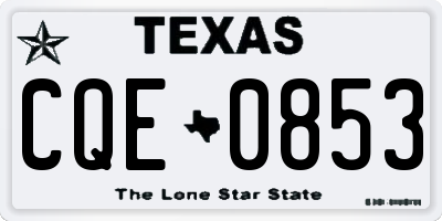 TX license plate CQE0853