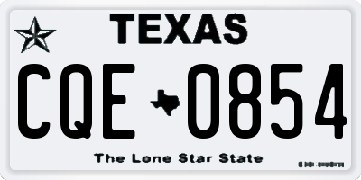 TX license plate CQE0854