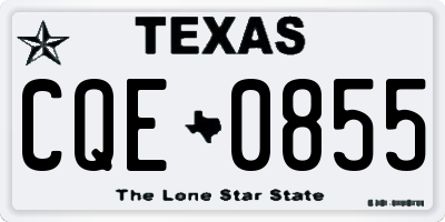 TX license plate CQE0855