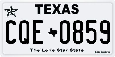 TX license plate CQE0859