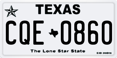 TX license plate CQE0860