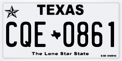 TX license plate CQE0861