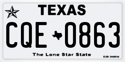 TX license plate CQE0863