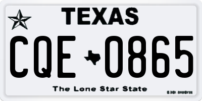 TX license plate CQE0865