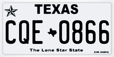 TX license plate CQE0866