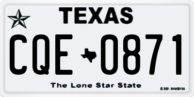TX license plate CQE0871