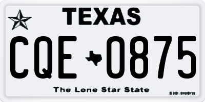 TX license plate CQE0875