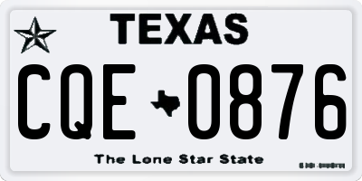 TX license plate CQE0876