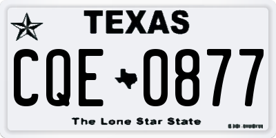 TX license plate CQE0877