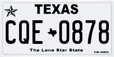 TX license plate CQE0878