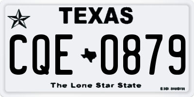 TX license plate CQE0879
