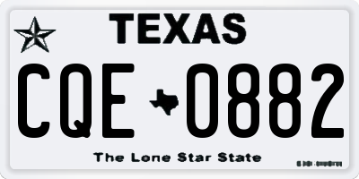 TX license plate CQE0882