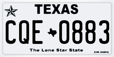 TX license plate CQE0883
