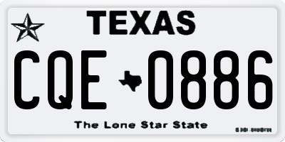 TX license plate CQE0886