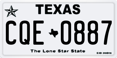 TX license plate CQE0887