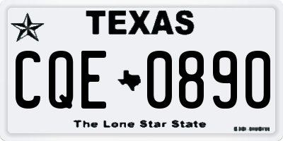 TX license plate CQE0890