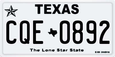 TX license plate CQE0892