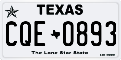 TX license plate CQE0893