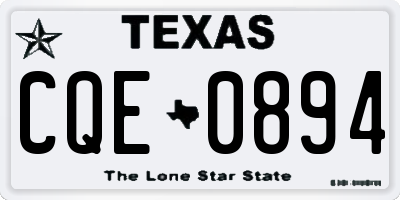 TX license plate CQE0894