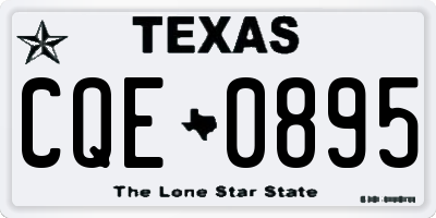 TX license plate CQE0895