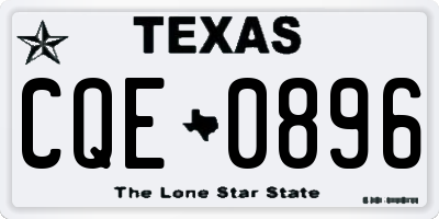 TX license plate CQE0896