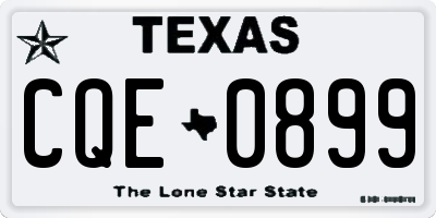 TX license plate CQE0899