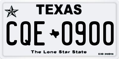 TX license plate CQE0900