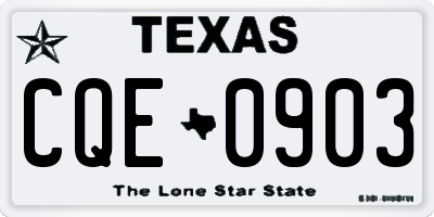 TX license plate CQE0903