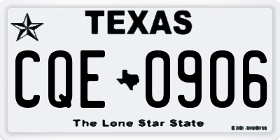 TX license plate CQE0906