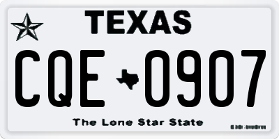 TX license plate CQE0907