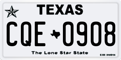 TX license plate CQE0908