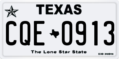 TX license plate CQE0913
