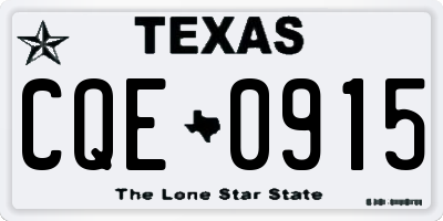TX license plate CQE0915