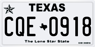 TX license plate CQE0918