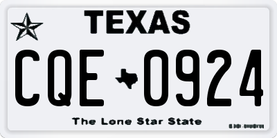 TX license plate CQE0924