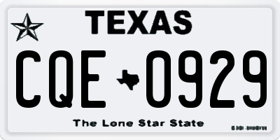 TX license plate CQE0929