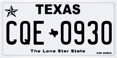 TX license plate CQE0930